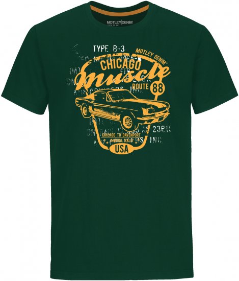 Motley Denim Newport T-shirt Racing Green - T-shirts - T-shirts Homem Tamanhos Grandes