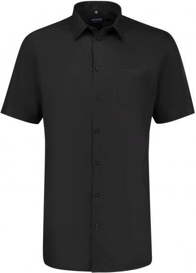 Adamo Warren Comfort Fit Short Sleeve Shirt Black - Camisas - Camisas Homem Tamanhos Grandes