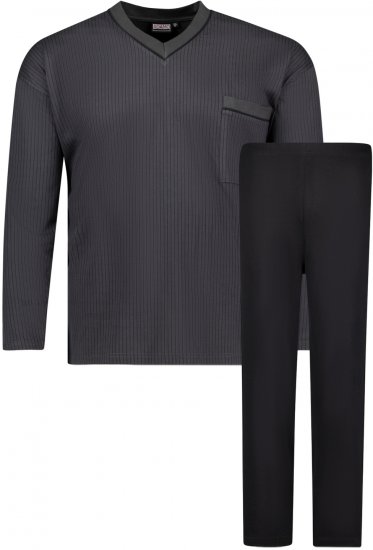 Adamo Gustav Long sleeve Pyjama Charcoal - Roupa Interior & natação - Roupa interior Homem Tamanhos Grandes