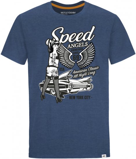 Motley Denim Hanover T-shirt Dark Indigo - T-shirts - T-shirts Homem Tamanhos Grandes