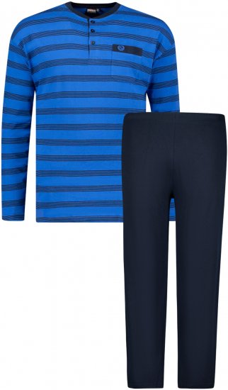 Adamo Alex Serafino Long sleeve Pyjama Royal Blue - Roupa Interior & natação - Roupa interior Homem Tamanhos Grandes