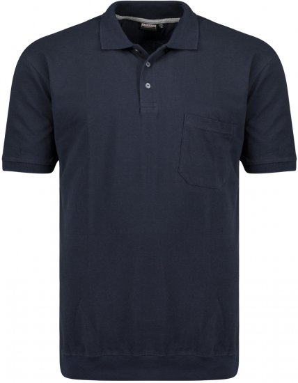Adamo Kadir Polo Shirt with Cuffed Hem Navy - Pólos - Pólos Tamanhos Grandes Homem