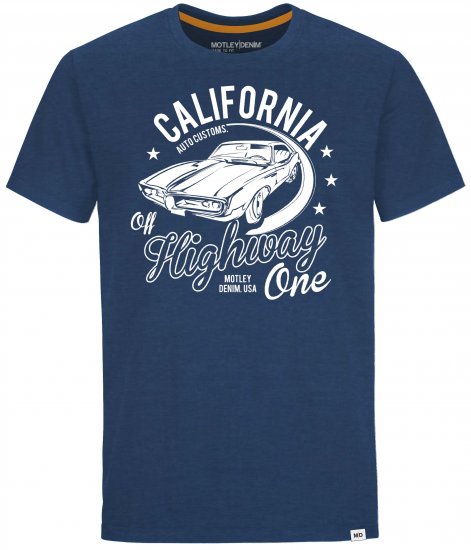 Motley Denim Ipswich T-shirt Dark Indigo - T-shirts - T-shirts Homem Tamanhos Grandes