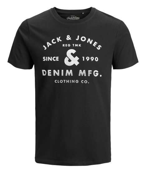 Jack & Jones Jeans T-Shirt Black - T-shirts - T-shirts Homem Tamanhos Grandes
