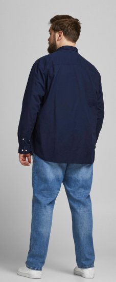 Jack & Jones Summer Shirt L/S Navy - Camisas - Camisas Homem Tamanhos Grandes