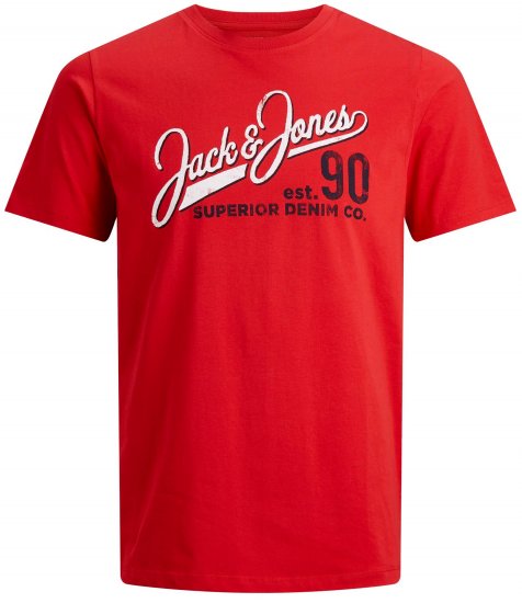 Jack & Jones Elogo T-Shirt True Red - T-shirts - T-shirts Homem Tamanhos Grandes