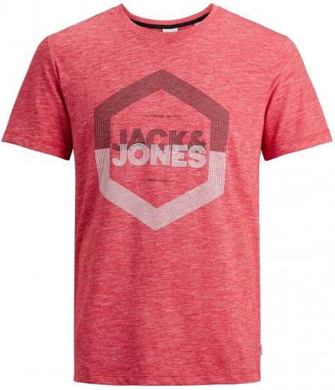 Jack & Jones Elight Crew Neck T-shirt Red - T-shirts - T-shirts Homem Tamanhos Grandes
