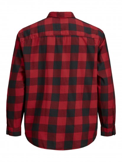 Jack & Jones Gingham Shirt L/S Brick Red - Camisas - Camisas Homem Tamanhos Grandes