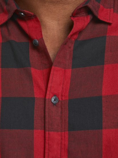 Jack & Jones Gingham Shirt L/S Brick Red - Camisas - Camisas Homem Tamanhos Grandes