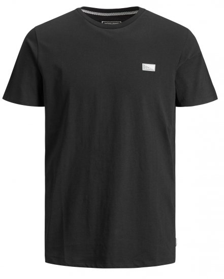 Jack & Jones Schultz Crew Neck T-Shirt Black - T-shirts - T-shirts Homem Tamanhos Grandes