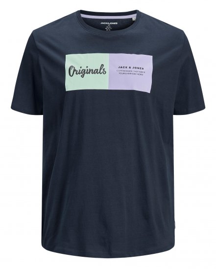 Jack & Jones Joshua T-shirt Navy - T-shirts - T-shirts Homem Tamanhos Grandes