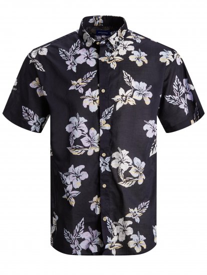 Jack & Jones Hazy Shirt S/S Dark Navy - Camisas - Camisas Homem Tamanhos Grandes