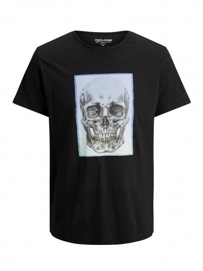 Jack & Jones Gradskull T-Shirt Black - T-shirts - T-shirts Homem Tamanhos Grandes
