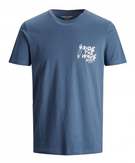 Jack & Jones Strims T-Shirt Ensign Blue - T-shirts - T-shirts Homem Tamanhos Grandes