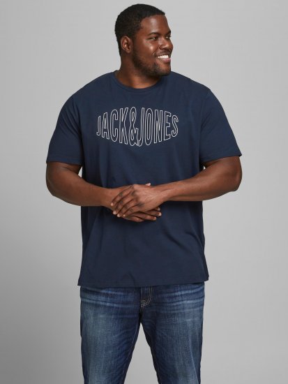 Jack & Jones Preston Crew Neck T-Shirt Navy - T-shirts - T-shirts Homem Tamanhos Grandes