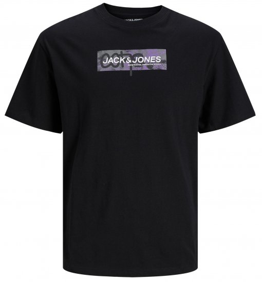 Jack & Jones JCOAOP PRINT T-Shirt Black - T-shirts - T-shirts Homem Tamanhos Grandes
