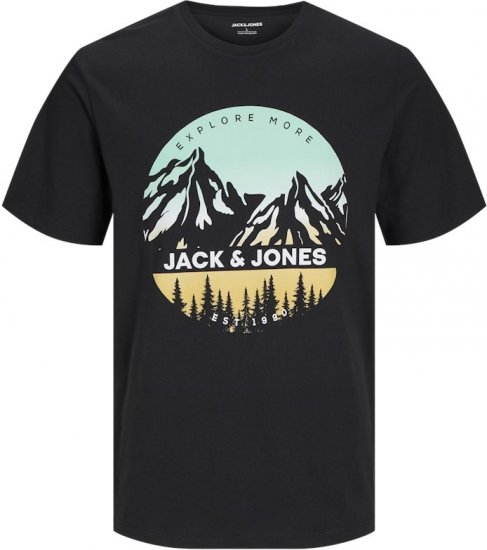 Jack & Jones PEAK T-Shirt Black - T-shirts - T-shirts Homem Tamanhos Grandes