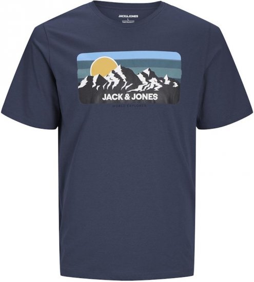 Jack & Jones PEAK T-Shirt Navy Blazer - T-shirts - T-shirts Homem Tamanhos Grandes