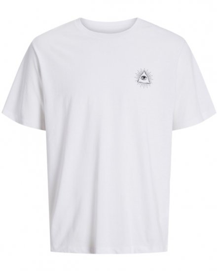 Jack & Jones Jackie Crew Neck T-Shirt White - T-shirts - T-shirts Homem Tamanhos Grandes