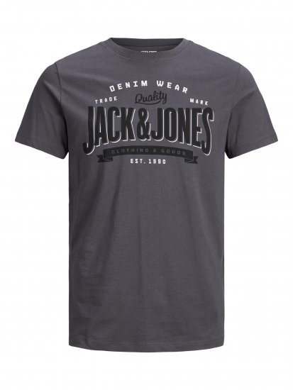Jack & Jones JJELOGO TEE Gray - T-shirts - T-shirts Homem Tamanhos Grandes