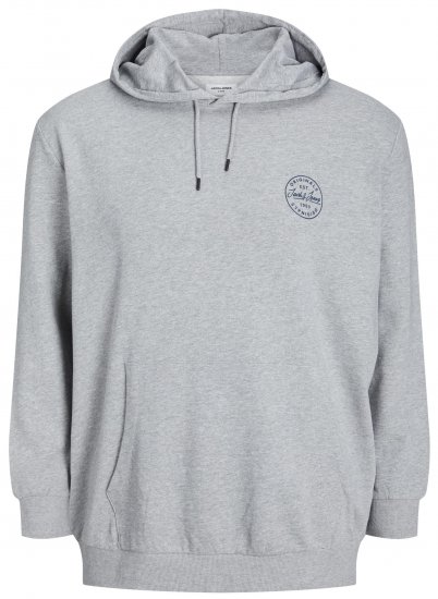 Jack & Jones JJESHARK SWEAT Hoodie Light Grey - Sweatshirts & hoodies - Sweatshirt & Camisolas com Capuz tamanhos grandes