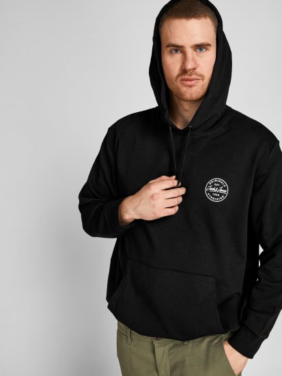 Jack & Jones JJESHARK SWEAT Hoodie Black - Sweatshirts & hoodies - Sweatshirt & Camisolas com Capuz tamanhos grandes