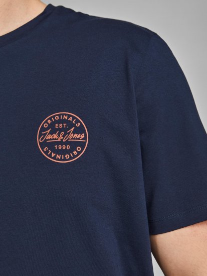Jack & Jones JJESHARK TEE Navy - T-shirts - T-shirts Homem Tamanhos Grandes