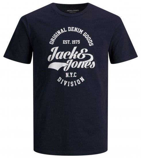 Jack & Jones JJERAFA TEE Navy - T-shirts - T-shirts Homem Tamanhos Grandes