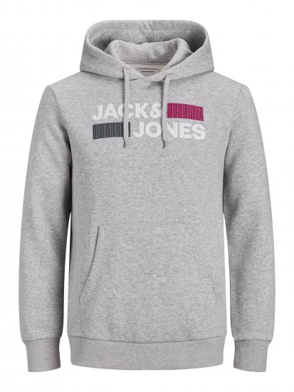 Jack & Jones JJECORP Hoodie Light Gray - Sweatshirts & Hoodies - Sweatshirt & Camisolas com Capuz tamanhos grandes