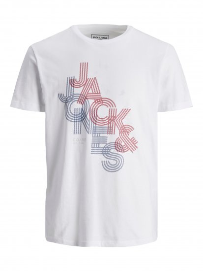 Jack & Jones JCOPOWER White T-Shirt - T-shirts - T-shirts Homem Tamanhos Grandes