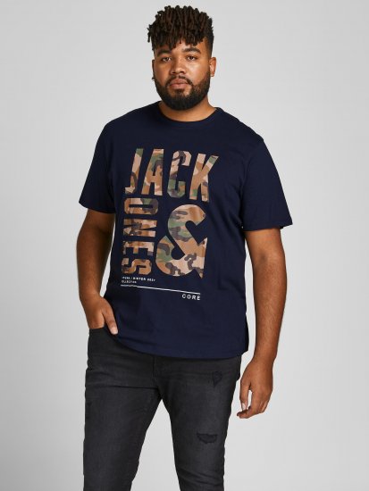Jack & Jones JCOSTREET TEE Navy - T-shirts - T-shirts Homem Tamanhos Grandes