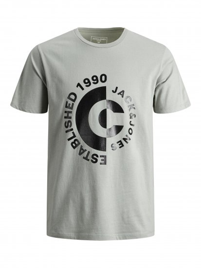 Jack & Jones JCOSPRING T-Shirt Gray - T-shirts - T-shirts Homem Tamanhos Grandes