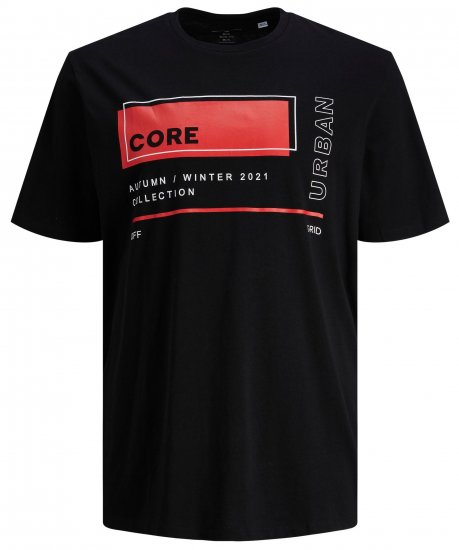 Jack & Jones JCOBOOSTER TEE Black - T-shirts - T-shirts Homem Tamanhos Grandes