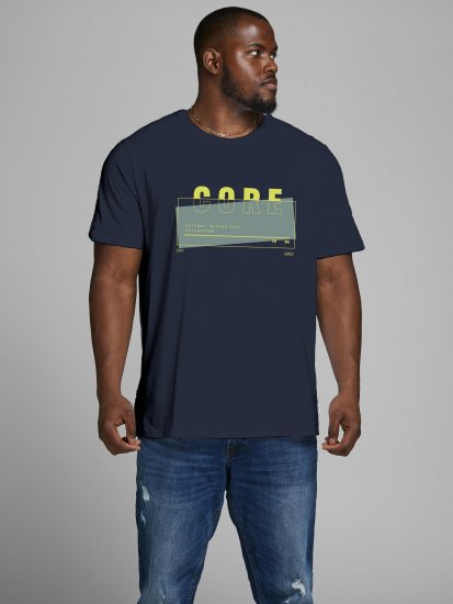 Jack & Jones JCOBOOSTER TEE Navy - T-shirts - T-shirts Homem Tamanhos Grandes