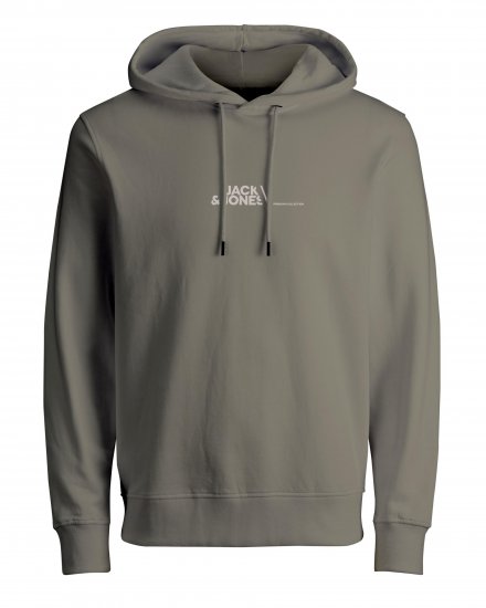 Jack & Jones JPRBLABOOSTER SWEAT Light Gray - Sweatshirts & hoodies - Sweatshirt & Camisolas com Capuz tamanhos grandes