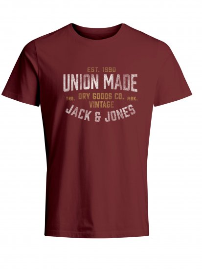 Jack & Jones JPRBLUBOOSTER TEE Red - T-shirts - T-shirts Homem Tamanhos Grandes