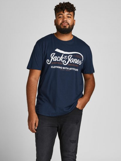 Jack & Jones JPRBLUBOOSTER TEE Navy - T-shirts - T-shirts Homem Tamanhos Grandes