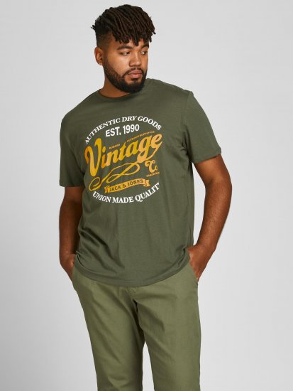 Jack & Jones JPRBLUBOOSTER TEE Khaki - T-shirts - T-shirts Homem Tamanhos Grandes