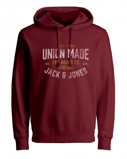 Jack & Jones JPRBLUBOOSTER SWEAT Hoodie Red - Sweatshirts & hoodies - Sweatshirt & Camisolas com Capuz tamanhos grandes