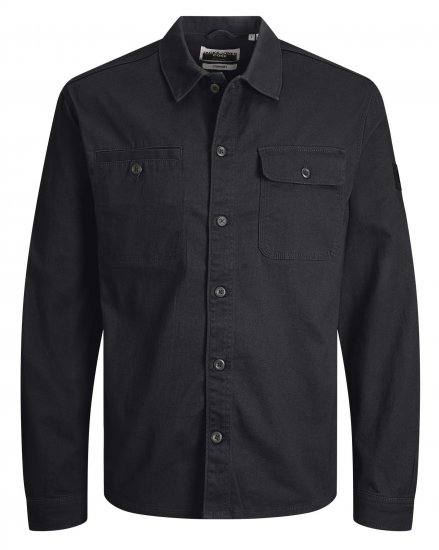 Jack & Jones JCOBEN LS Overshirt Black - Camisas - Camisas Homem Tamanhos Grandes