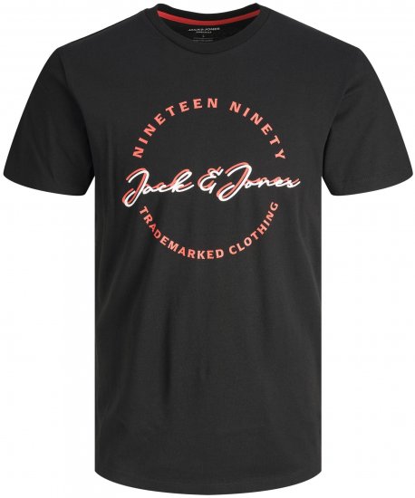 Jack & Jones JJSTAMP TEE Black - T-shirts - T-shirts Homem Tamanhos Grandes
