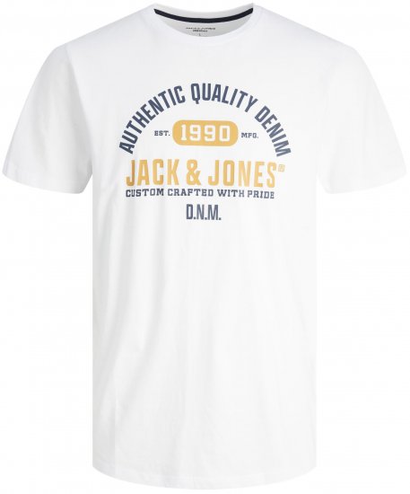 Jack & Jones JJSTAMP TEE White - T-shirts - T-shirts Homem Tamanhos Grandes