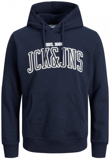 Jack & Jones JJCEMB Hoodie Navy - Sweatshirts & hoodies - Sweatshirt & Camisolas com Capuz tamanhos grandes