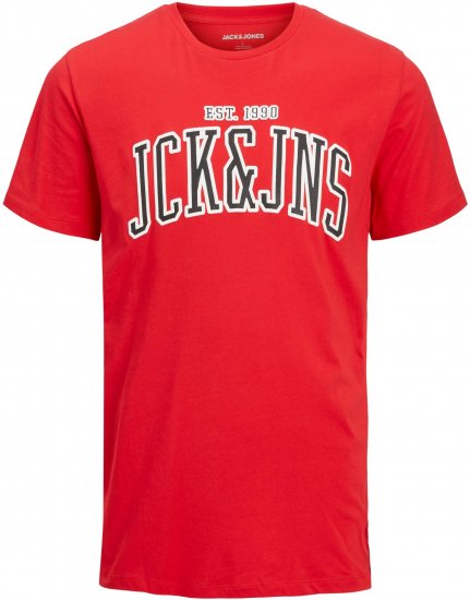Jack & Jones JJCEMB TEE Red - T-shirts - T-shirts Homem Tamanhos Grandes