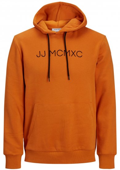 Jack & Jones JJHUGO FLOCK Hoodie Orange - Sweatshirts & hoodies - Sweatshirt & Camisolas com Capuz tamanhos grandes