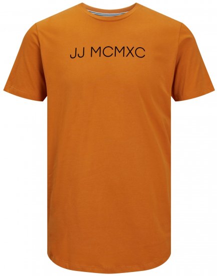 Jack & Jones JJHUGO FLOCK TEE Orange - T-shirts - T-shirts Homem Tamanhos Grandes
