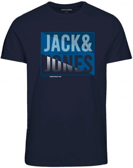 Jack & Jones JJSCOTT TEE Navy - T-shirts - T-shirts Homem Tamanhos Grandes