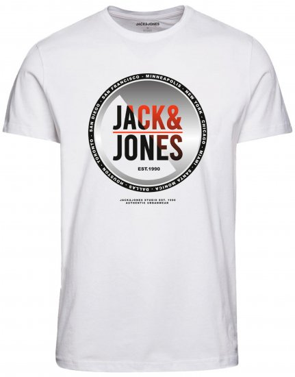 Jack & Jones JJSCOTT TEE White - T-shirts - T-shirts Homem Tamanhos Grandes