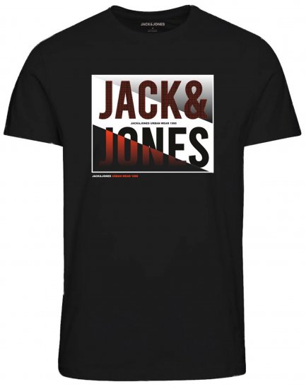 Jack & Jones JJSCOTT TEE Black - T-shirts - T-shirts Homem Tamanhos Grandes