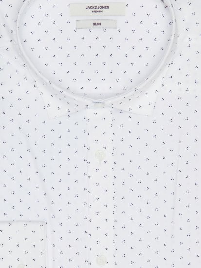 Jack & Jones JPRBLACARDIFF Print Shirt LS White - Camisas - Camisas Homem Tamanhos Grandes